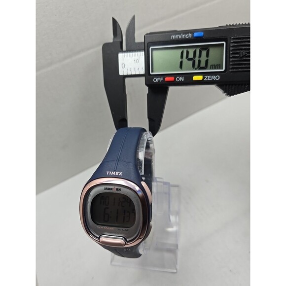 Timex Ironman Transit Womens Digital Watch Blue Rose Gold 100M Water New Battery - Picture 6 of 11